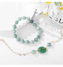 Load image into Gallery viewer, Double Layer Green Natural Crystal Bracelet