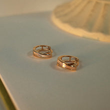 Load image into Gallery viewer, Cross Fritillaria Shell Hoop Earrings for Women