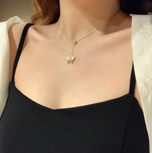 Fairy Sister Moonstone Butterfly Necklace Female Light Luxury Choker