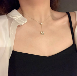 Fairy Sister Moonstone Butterfly Necklace Female Light Luxury Choker