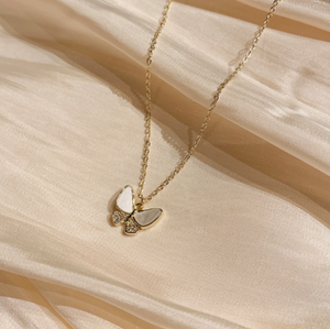 Fairy Sister Moonstone Butterfly Necklace Female Light Luxury Choker