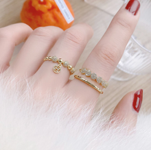 Load image into Gallery viewer, Zircon Elegant Letter Adjustable Ring
