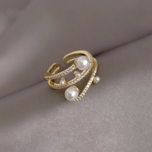 Load image into Gallery viewer, Fashion Jewelry Pearl Adjustable Rings Ladies
