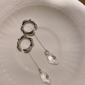 Irregular Transparent Crystal Pendientes Earrings