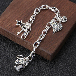 Fashion Vintage Party Star Key Pendant Couples  Bracelet