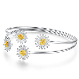 Daisy Flower Charm Bracelet &Bangle For Women Elegant Wedding