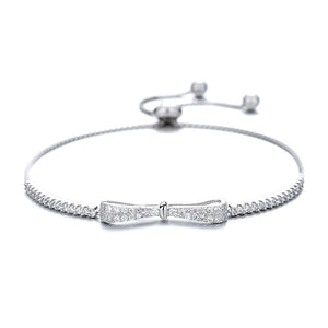 Crystal Bowknot Charm Bracelet & Bangle For Women