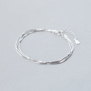 Fashion Sterling Silver Simple Layer Bracelet