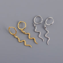 Load image into Gallery viewer, Hot Sale Snake-shaped Animal Pendant Hoop Earrings
