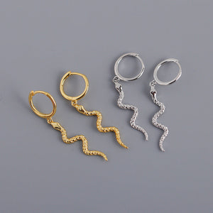 Hot Sale Snake-shaped Animal Pendant Hoop Earrings