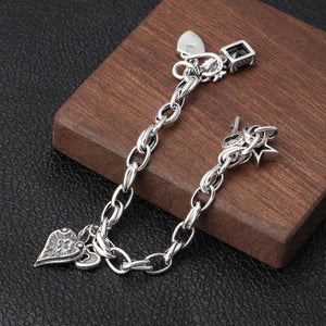 Fashion Vintage Party Star Key Pendant Couples  Bracelet