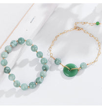 Load image into Gallery viewer, Double Layer Green Natural Crystal Bracelet
