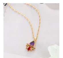 Load image into Gallery viewer, Gold Plated Colorful Crystal Necklace for Women
