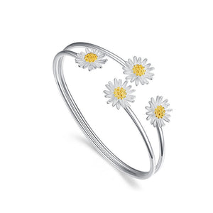 Daisy Flower Charm Bracelet &Bangle For Women Elegant Wedding