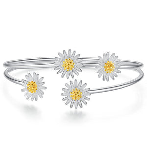 Daisy Flower Charm Bracelet &Bangle For Women Elegant Wedding