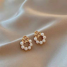 Load image into Gallery viewer, Korea New Fashion Rose Pearl Stud Earrings For Women
