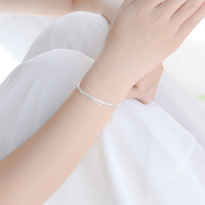 Fashion Sterling Silver Simple Layer Bracelet