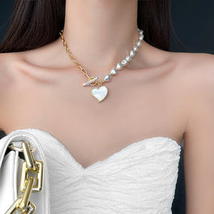 Heart Shape Vintage Pearl Necklaces French Romantic Style