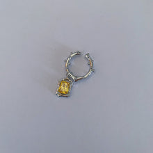 Load image into Gallery viewer, Korean Fashion Yellow Square Crystal Hoop Earrings
