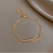 Load image into Gallery viewer, Cubic Zirconia Crystal Gold Chain Lucky Bracelet
