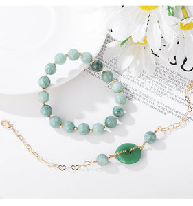 Double Layer Green Natural Crystal Bracelet