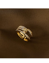 Load image into Gallery viewer, Geometric Knot Metal Gold Open Ring
