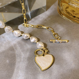 Heart Shape Vintage Pearl Necklaces French Romantic Style