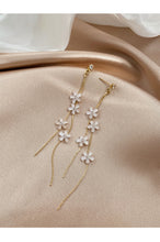 Load image into Gallery viewer, Trendy Cute Sweet Acrylic White Flower Long Tassel Drop Earrings
