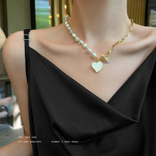 Load image into Gallery viewer, Heart Shape Vintage Pearl Necklaces French Romantic Style
