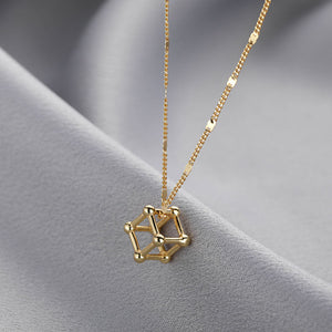 Cube Geometric Necklace Female Simple Elegant Shiny Chain