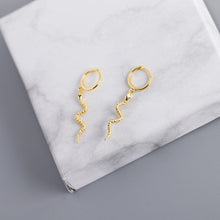 Load image into Gallery viewer, Hot Sale Snake-shaped Animal Pendant Hoop Earrings
