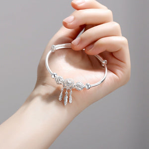 Dream Catcher Fringe Feather Round Bracelet