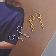 Load image into Gallery viewer, Hot Sale Snake-shaped Animal Pendant Hoop Earrings
