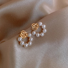 Load image into Gallery viewer, Korea New Fashion Rose Pearl Stud Earrings For Women
