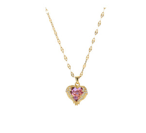 Gold Plated Heart Pendant Necklace for Women Jewelry