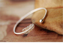 Load image into Gallery viewer, Feather Opening Bracelet Women Fashion Temperament Bracelet
