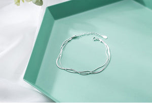 Fashion Sterling Silver Simple Layer Bracelet