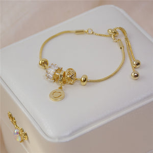 Classic Adjustable Gold Chain Lucky Bracelet Jewellery