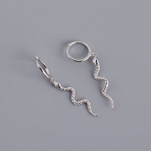 Hot Sale Snake-shaped Animal Pendant Hoop Earrings
