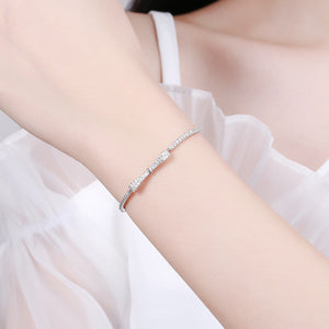 Crystal Bowknot Charm Bracelet & Bangle For Women