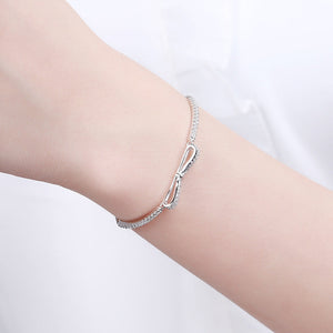 Crystal Bowknot Charm Bracelet & Bangle For Women