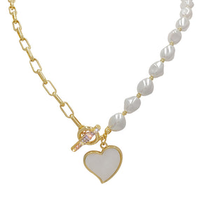 Heart Shape Vintage Pearl Necklaces French Romantic Style