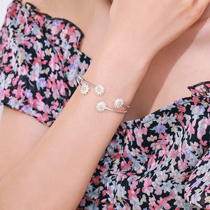 Daisy Flower Charm Bracelet &Bangle For Women Elegant Wedding