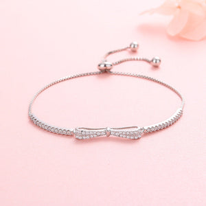 Crystal Bowknot Charm Bracelet & Bangle For Women