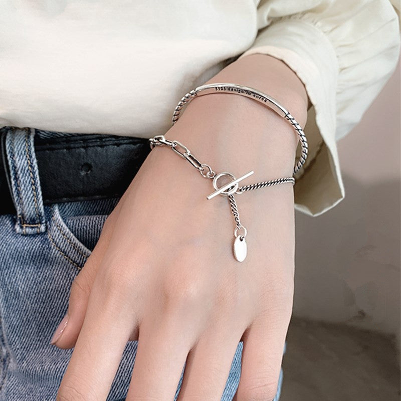 Fashion Geometric Pendant Charm Korean Punk Bracelet &Bangle