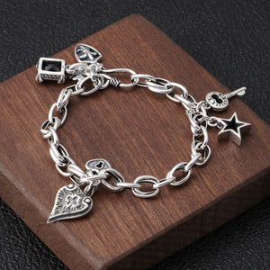 Fashion Vintage Party Star Key Pendant Couples  Bracelet