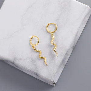 Hot Sale Snake-shaped Animal Pendant Hoop Earrings