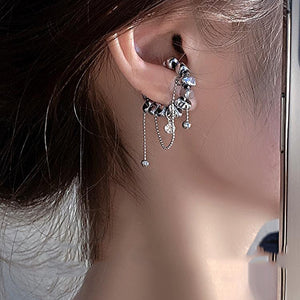 Irregular Metal Bean Hanging Ear Clip For Women