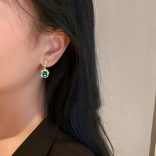 Load image into Gallery viewer, Korean Green Square Crystal Stone Drop Earrings for Women
