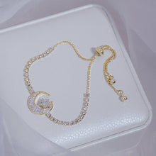 Load image into Gallery viewer, Elegant Delicate Zircon Moon Star Bracelet
